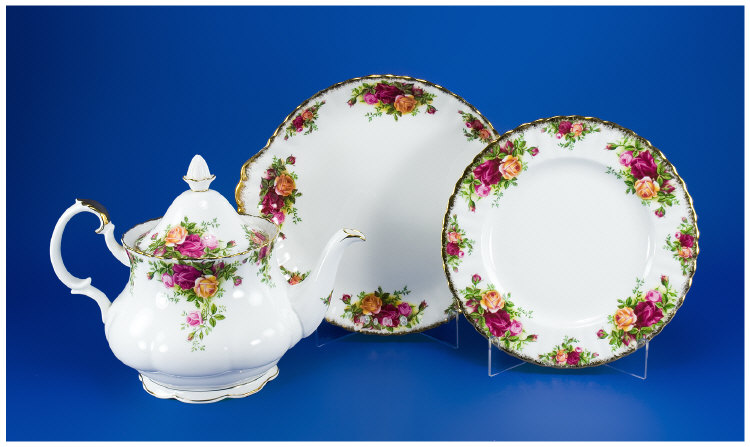 Appraisal: Country Roses Tea Set pieces comprising cups and saucers milk