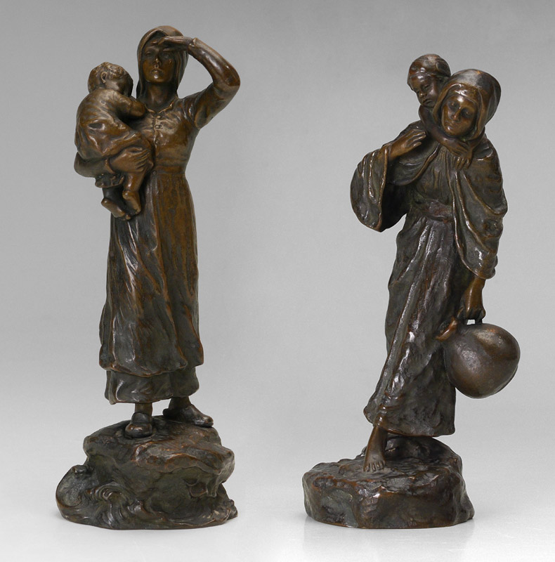 Appraisal: FINE BRONZES BY RUFF OF MOTHER AND CHILD pieces total