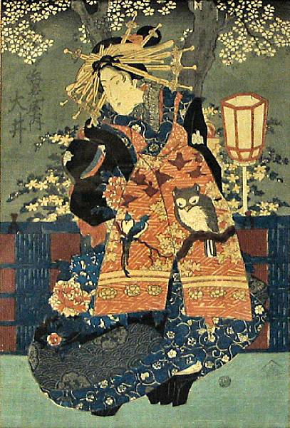 Appraisal: Anonymous Utagawa School two oban tate-e Each depicting a high