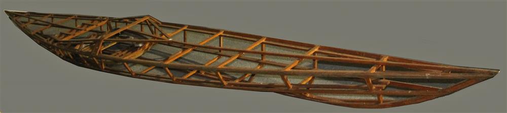 Appraisal: VINTAGE WOODEN KAYAK FRAME having a long wooden frame with