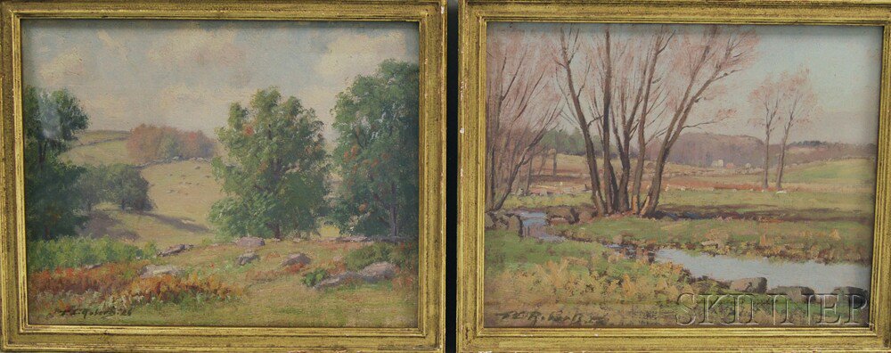 Appraisal: Boston School th Century Two Works Early Spring Willows and