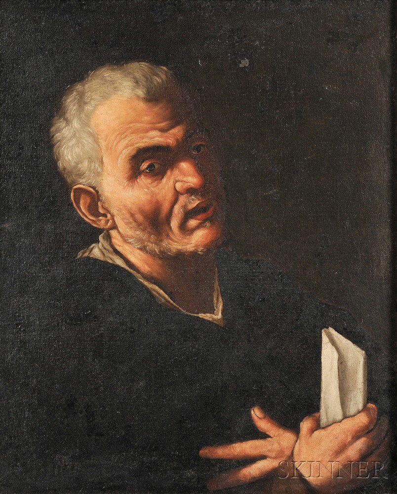 Appraisal: Flemish School th Century Portrait of a Man Holding Papers