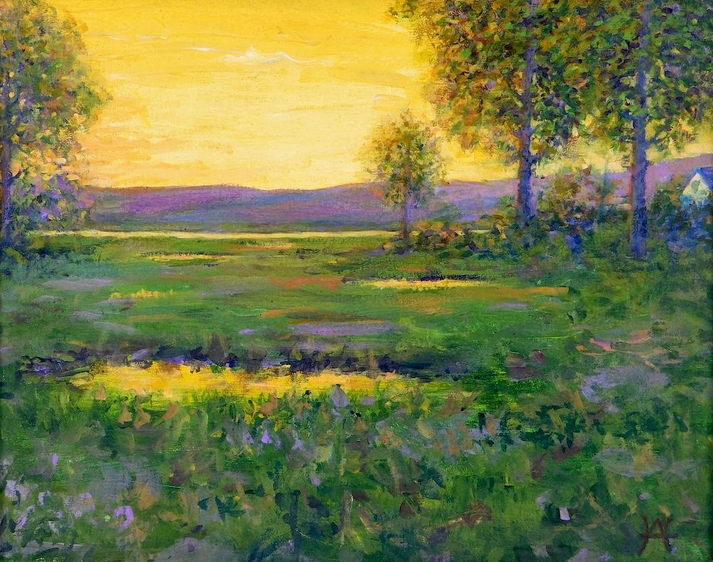 Appraisal: Wally Ames Impressionist Summer Landscape Painting Wally Ames Vermont b