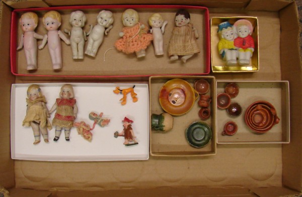 Appraisal: Lot of minis Dolls - all bisque wire strung bisque