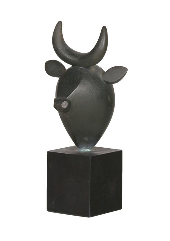 Appraisal: BALTASAR LOBO Spanish - T te de taureau bronze signed