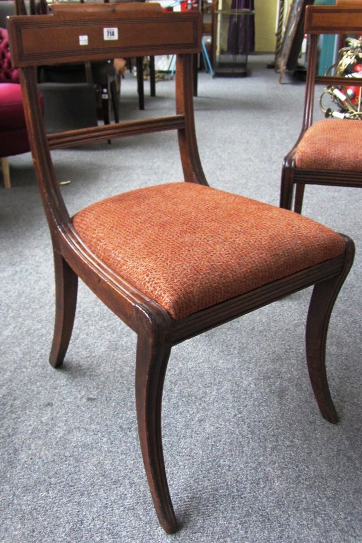 Appraisal: A set of six Regency mahogany tablet back dining chairs