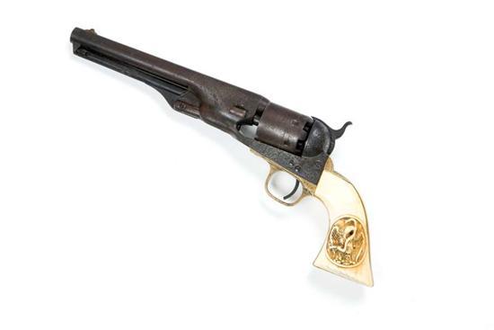 Appraisal: RARE COLT ENGRAVED NAVY REVOLVER WITH IVORY GRIPS American ca