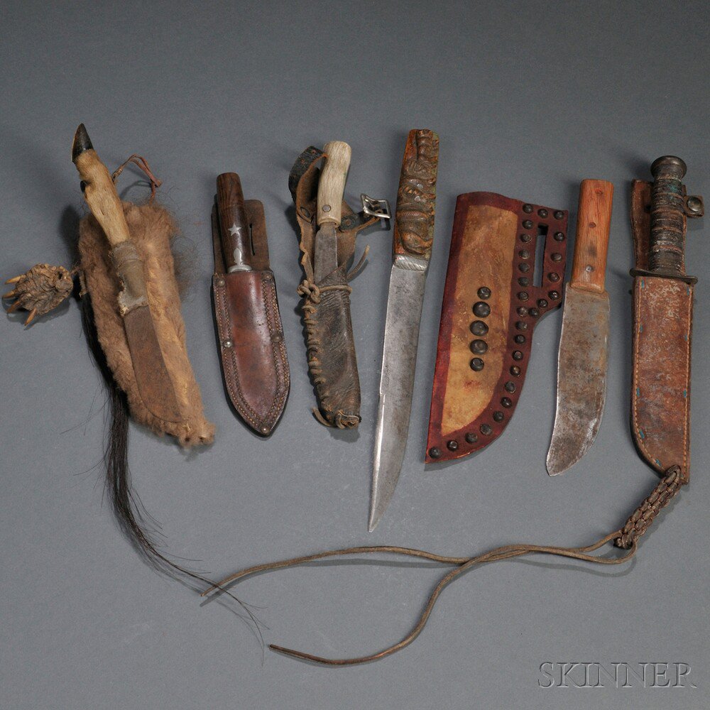 Appraisal: Six Knives five with sheaths various styles and age lg