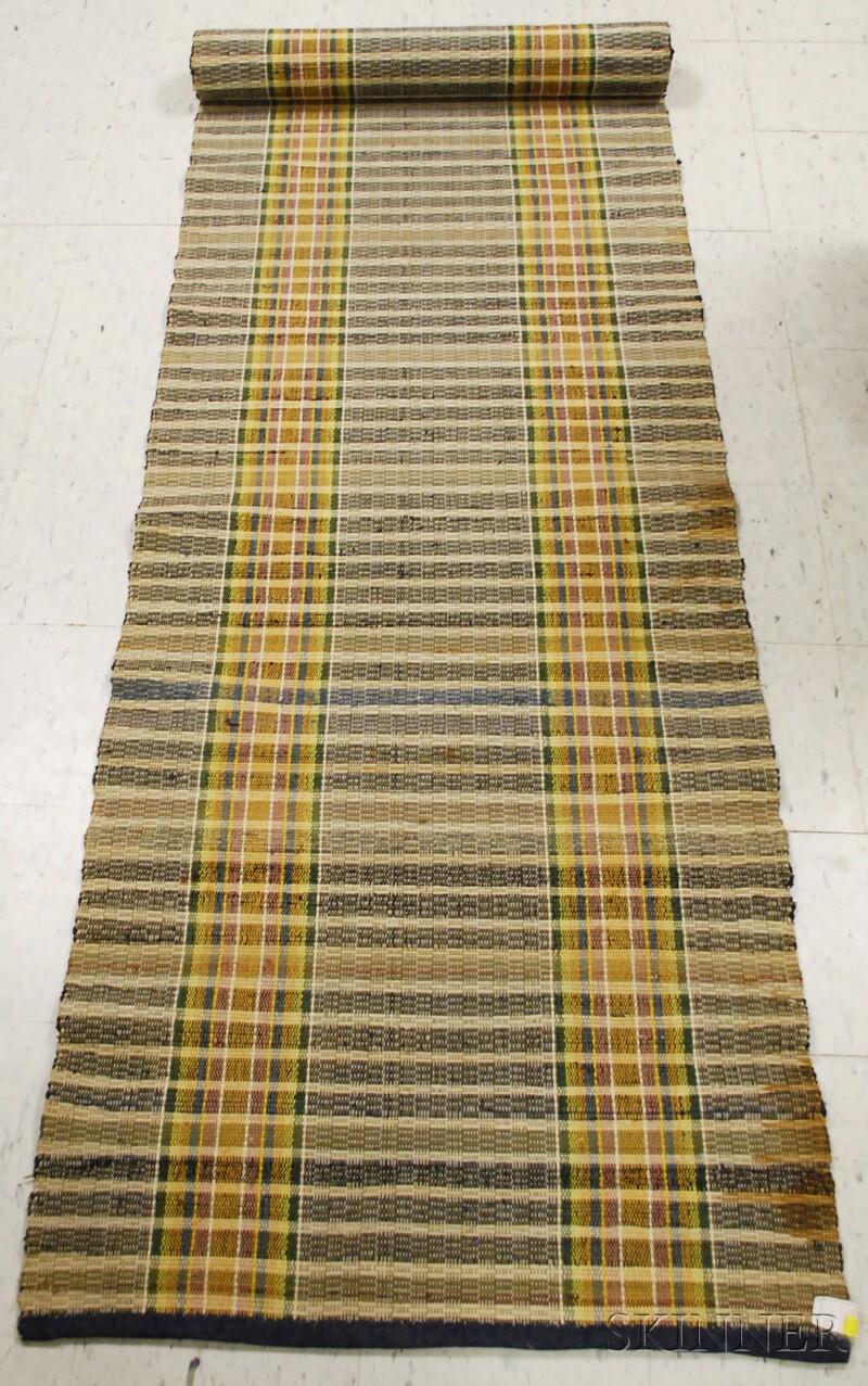 Appraisal: Long Woven Rag Rug ft in x in Provenance Estate