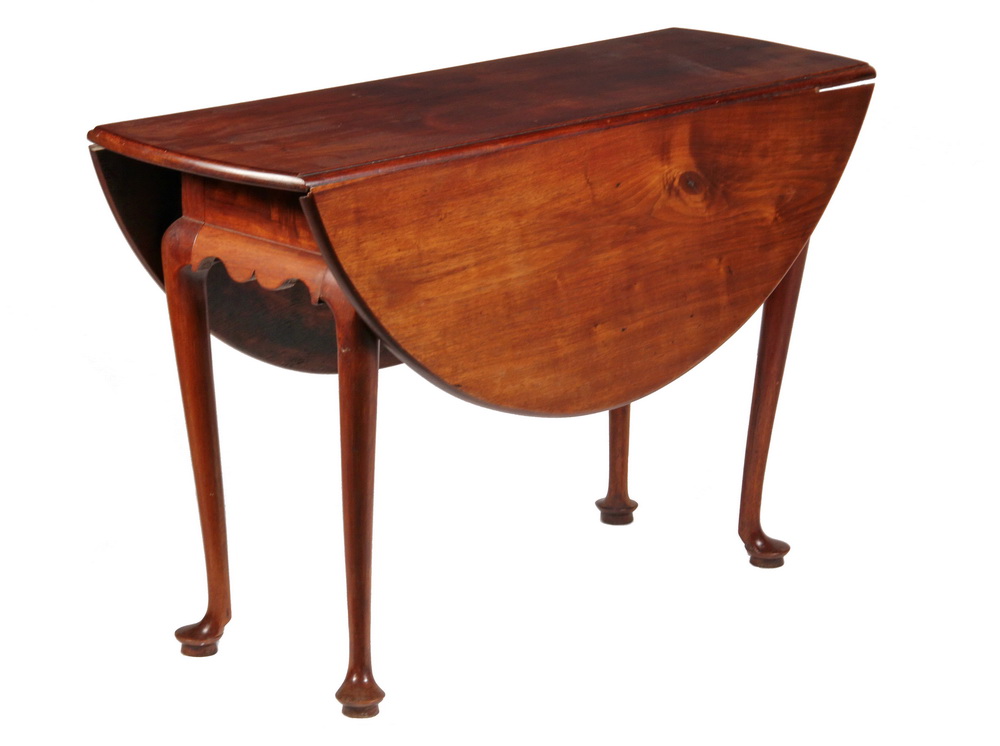 Appraisal: QUEEN ANNE GATELEG TABLE - Period American Solid Walnut Round