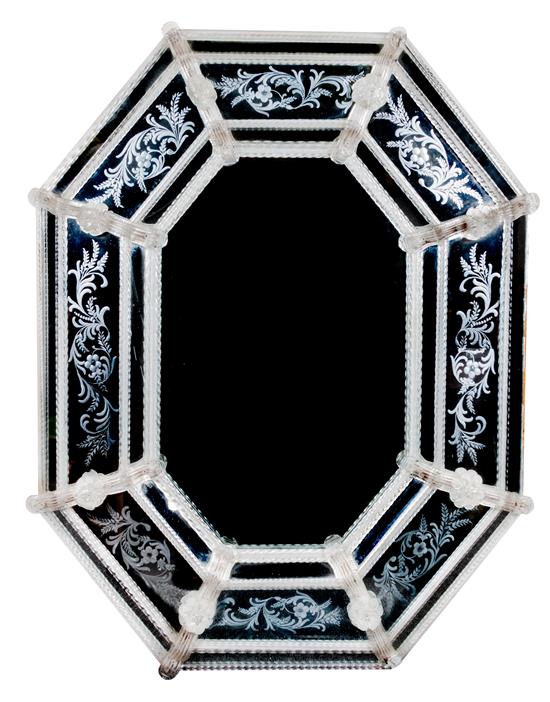 Appraisal: Sale Lot A Venetian Glass Mirror of elongated octagonal form