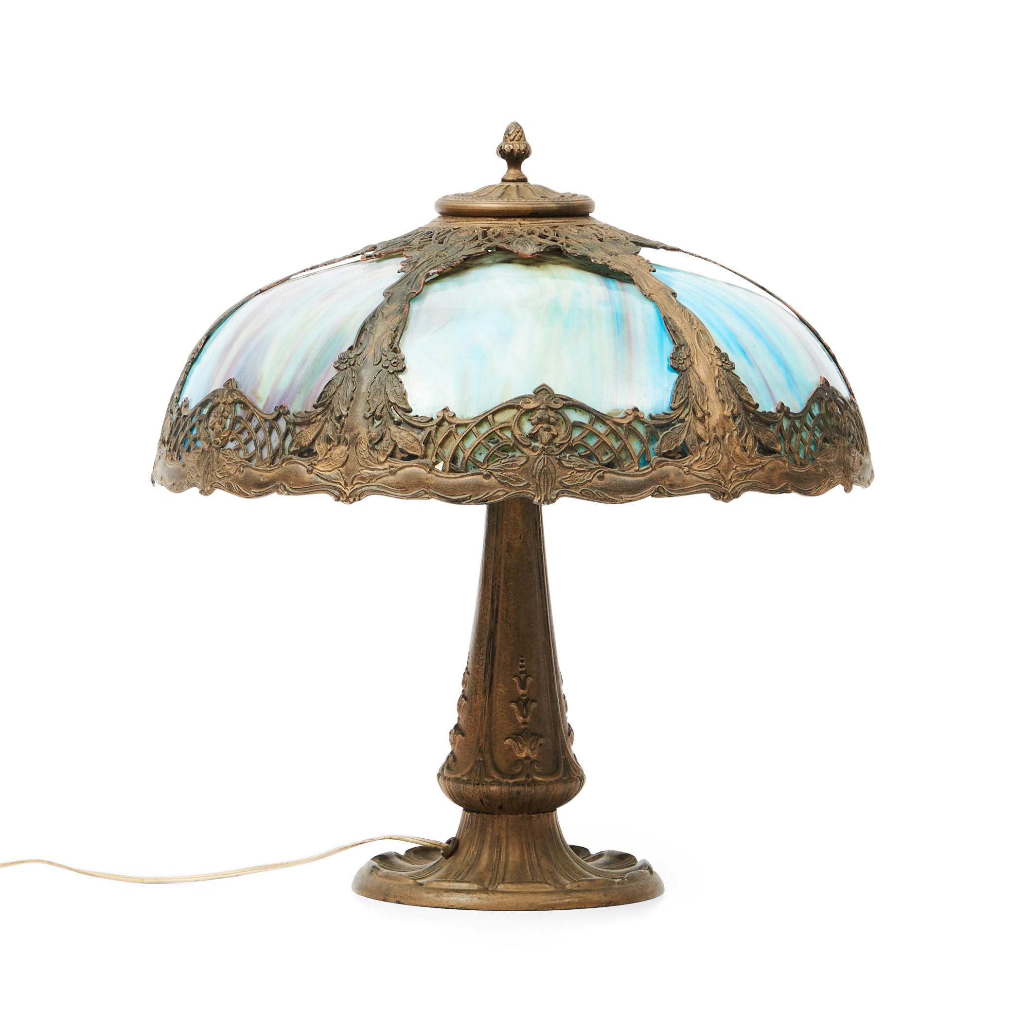 Appraisal: Cast Iron and Gilt-metal Table Lamp with a Metal Overlay