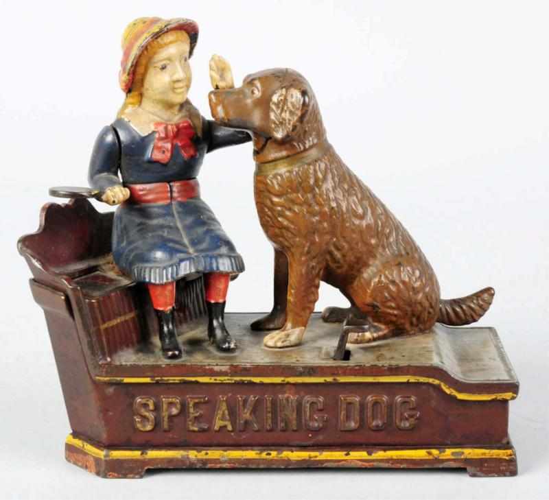 Appraisal: Cast Iron Speaking Dog Mechanical Bank Manufactured by J E