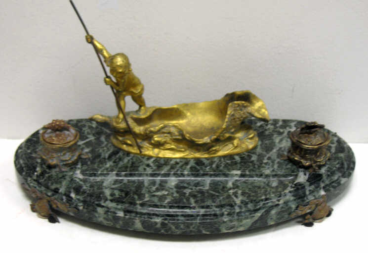 Appraisal: AFTER CHARLOTTE H MONGINOT FRENCH b Gilt bronze and vein