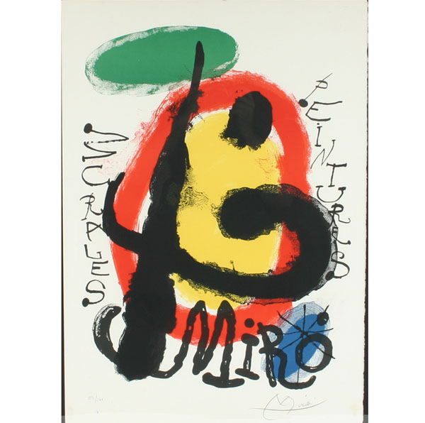 Appraisal: Joan Miro Mural Paintings color lithograph exhibition poster x signed