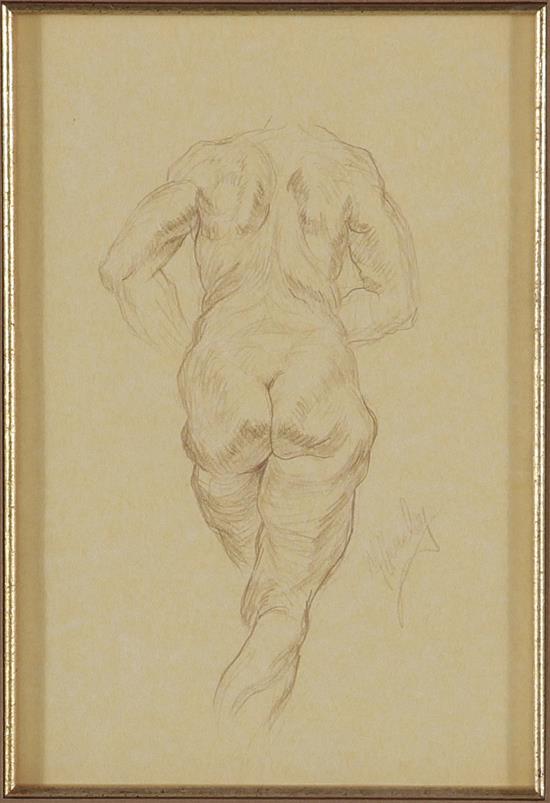 Appraisal: M Hensley American th century NUDE STUDY color pencil framed