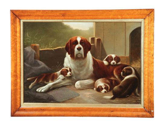 Appraisal: PORTRAIT OF DOGS AMERICAN SCHOOL ST HALF- TH CENTURY Oil