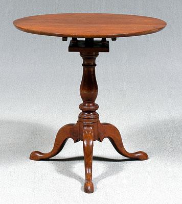 Appraisal: Page family Virginia tea table walnut throughout three-board figured walnut