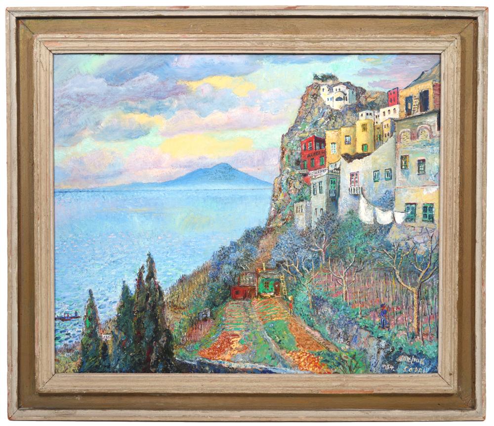 Appraisal: DAVID BURLIUK 'NAPLES BAY AND VESUVIUS' PAINTINGDavid Burliuk Ukraine -