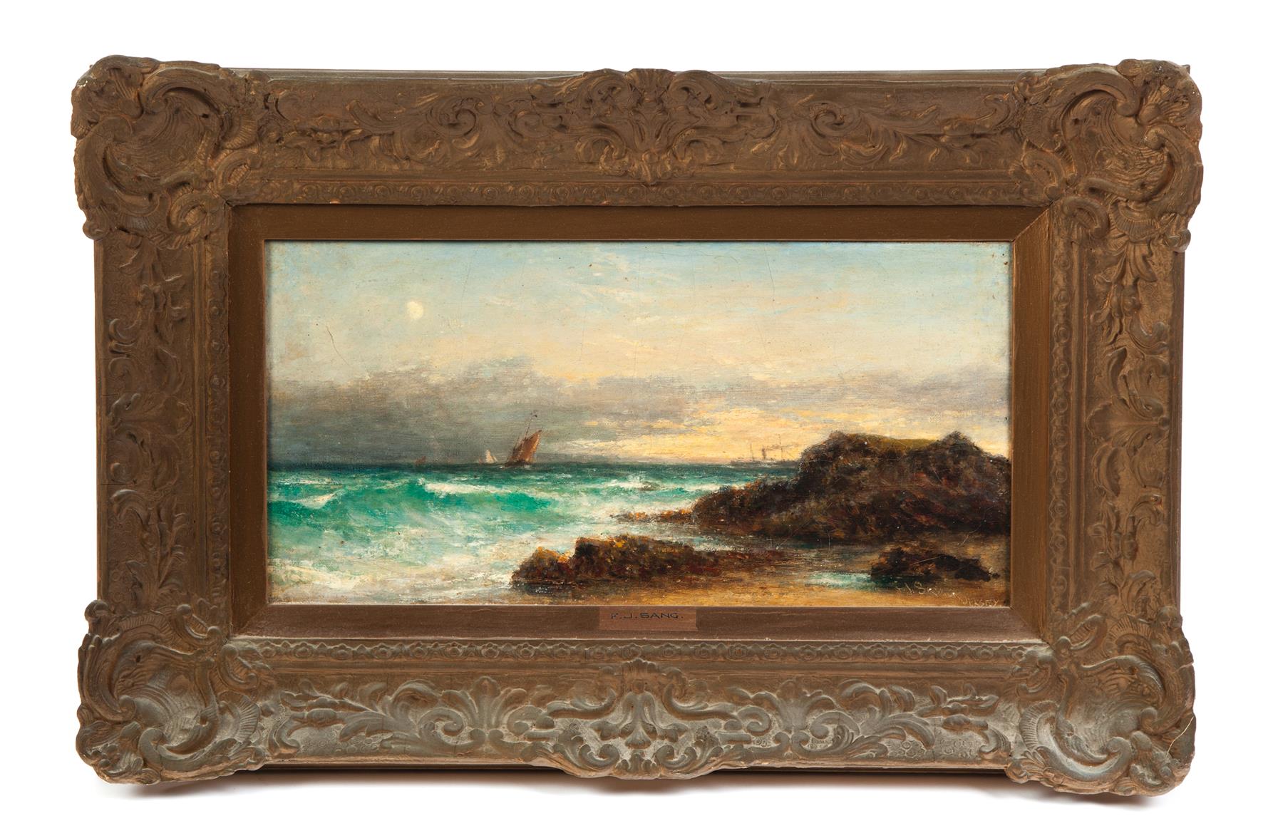 Appraisal: SHORELINE BY FREDERICK JACQUES SANG FRANCE TH CENTURY Oil on