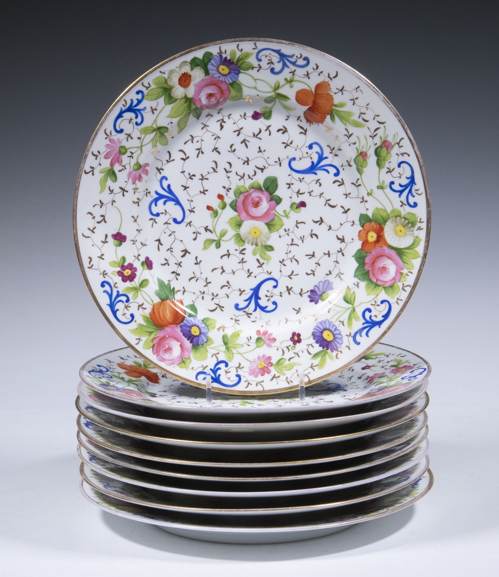 Appraisal: CHARLES REIZENSTEIN CHINA PLATES Set of French Porcelain Dinner Plates