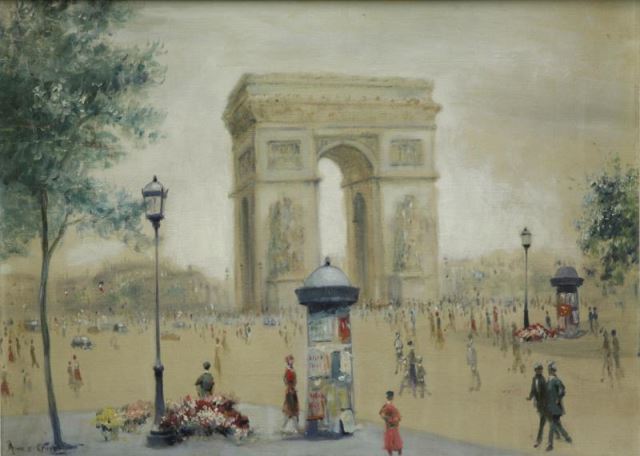 Appraisal: GISSON Andre Oil on Canvas Arc de Triomphe Signed lower