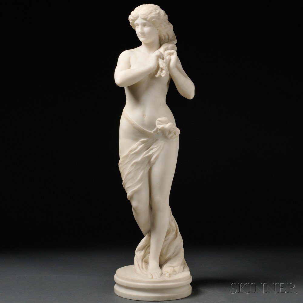 Appraisal: Ernesto Gazzeri Italian b Marble Figure of a Nude Maiden