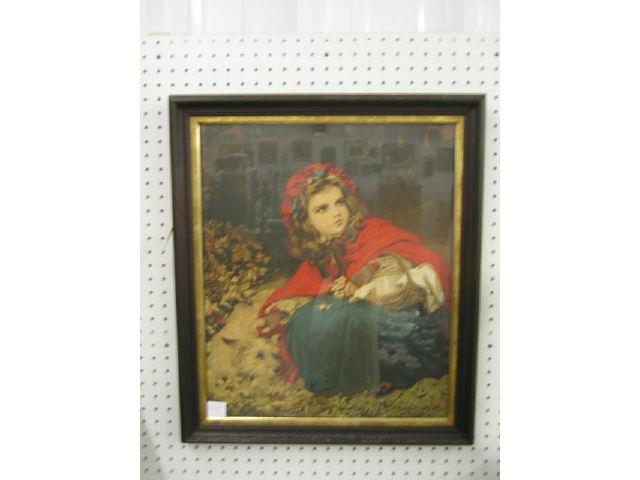 Appraisal: Victorian Chromolithograph Little Red Riding Hood walnut frame