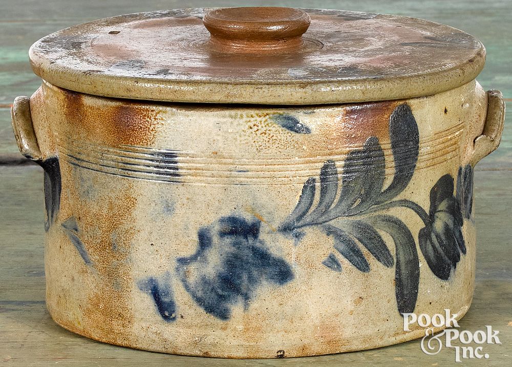 Appraisal: Pennsylvania stoneware cake crock th c Pennsylvania stoneware cake crock