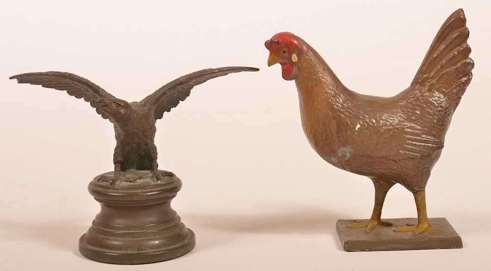 Appraisal: Two Various Metal Bird Figures Two Various Metal Bird Figures