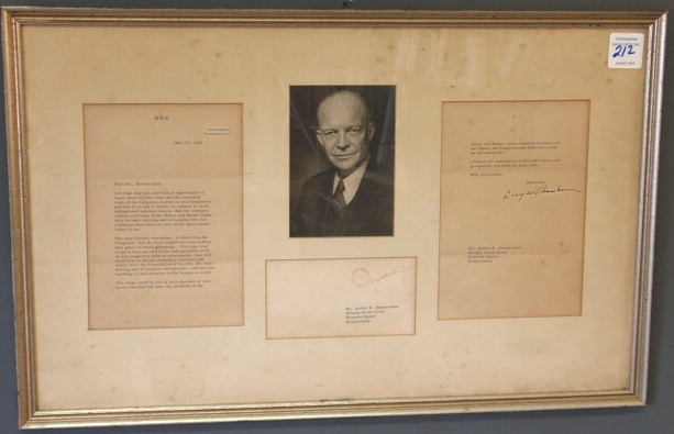 Appraisal: Dwight D Eisenhower autographed letter dated May framed size x