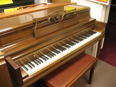 Appraisal: WURLITZER CONSOLE WALNUT PIANO numbered with bench - Provenance Gordon