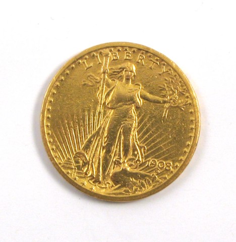 Appraisal: U S TWENTY DOLLAR GOLD COIN St Gaudens type -P