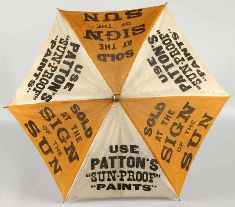 Appraisal: Early Patton's Sun-Proof Paint Umbrella Description Working Condition Excellent Size