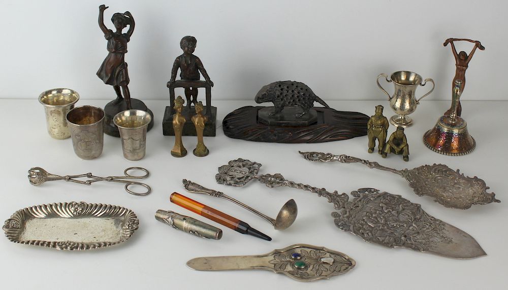 Appraisal: SILVER Assorted Grouping of Objets D'Art Includes a Southington Cutlery