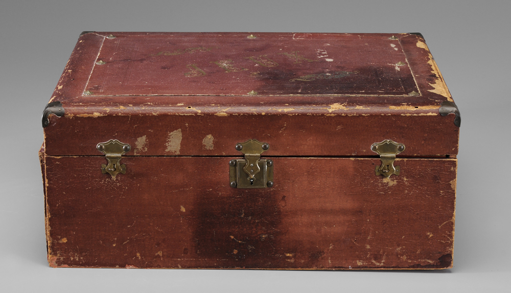 Appraisal: French Games Box early th century lift top with fold-down