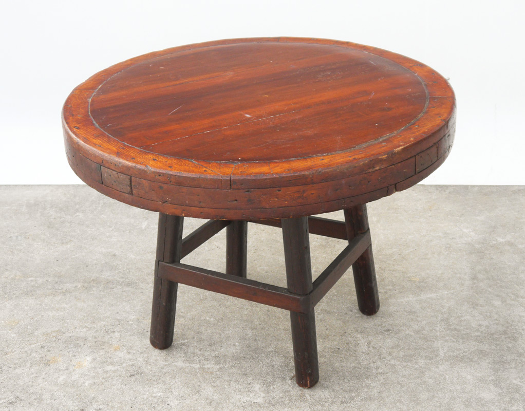 Appraisal: LARGE EARLY ROUND SWIVEL TOP TABLE Circular lazy susan top