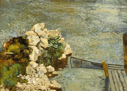 Appraisal: WALTER STUEMPFIG american - AT THE WATER'S EDGE Signed 'W