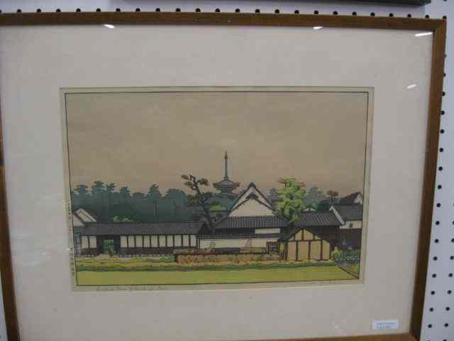 Appraisal: Hiroshi Yoshida japanese Woodblock Print pencil signed titled image area