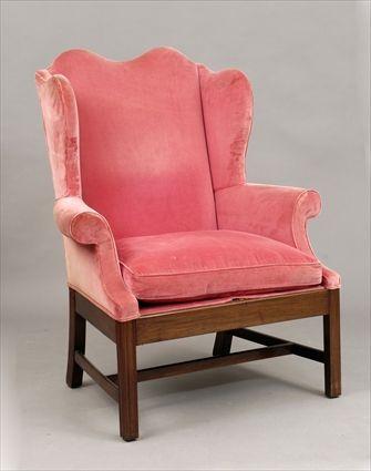 Appraisal: George III-Style Mahogany Easy Chair x in