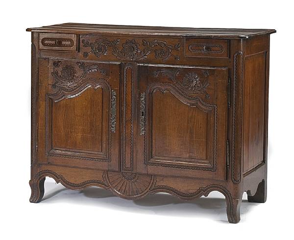 Appraisal: A Louis XV oak buffet Normandymid th century The rectangular