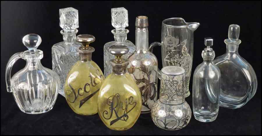 Appraisal: COLLECTION OF DECANTERS Comprised of one pair of brilliant cut