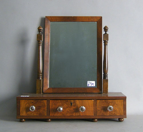 Appraisal: Sheraton mahogany shaving mirror early th c h w