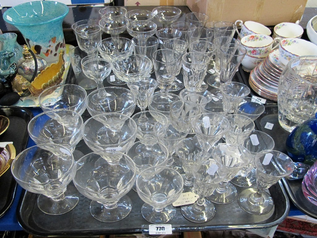 Appraisal: Two trays of Victorian drinking glasses including champagne and ale