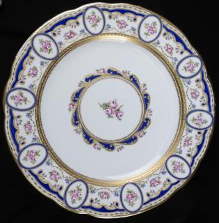 Appraisal: Sevres Dinner Plates Sevres dinner plates with gilt and rosebud