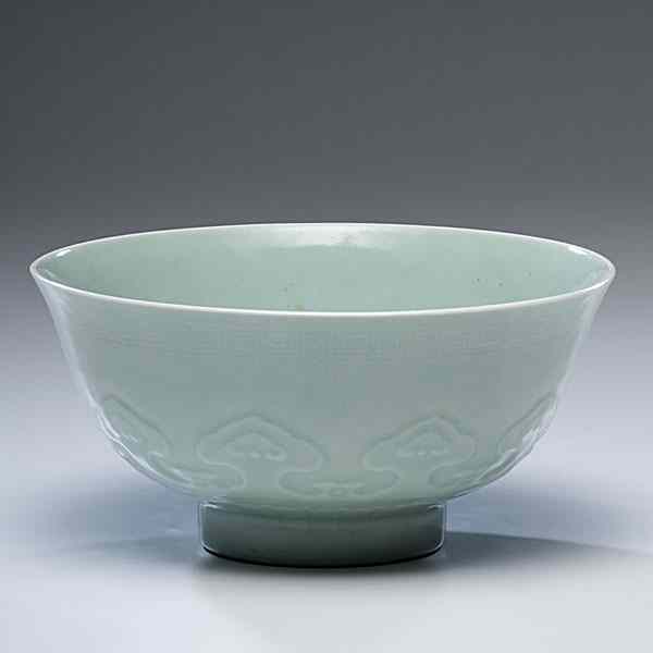 Appraisal: Chinese Celadon Bowl Chinese A heavily potted bowl in a