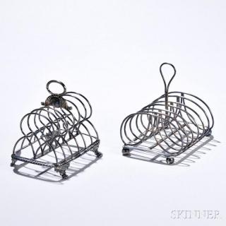 Appraisal: Two George III Sterling Silver Toast Racks one with a