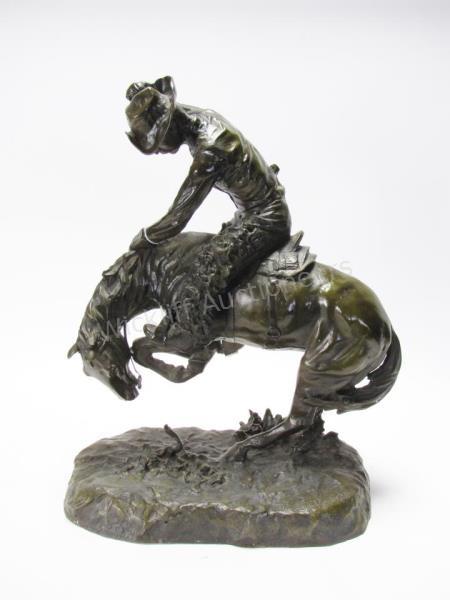 Appraisal: After Frederic Remington bronze sculpture Rattlesnake x x