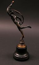 Appraisal: Bronze Figure in Motion Bronze statuette of a nude female