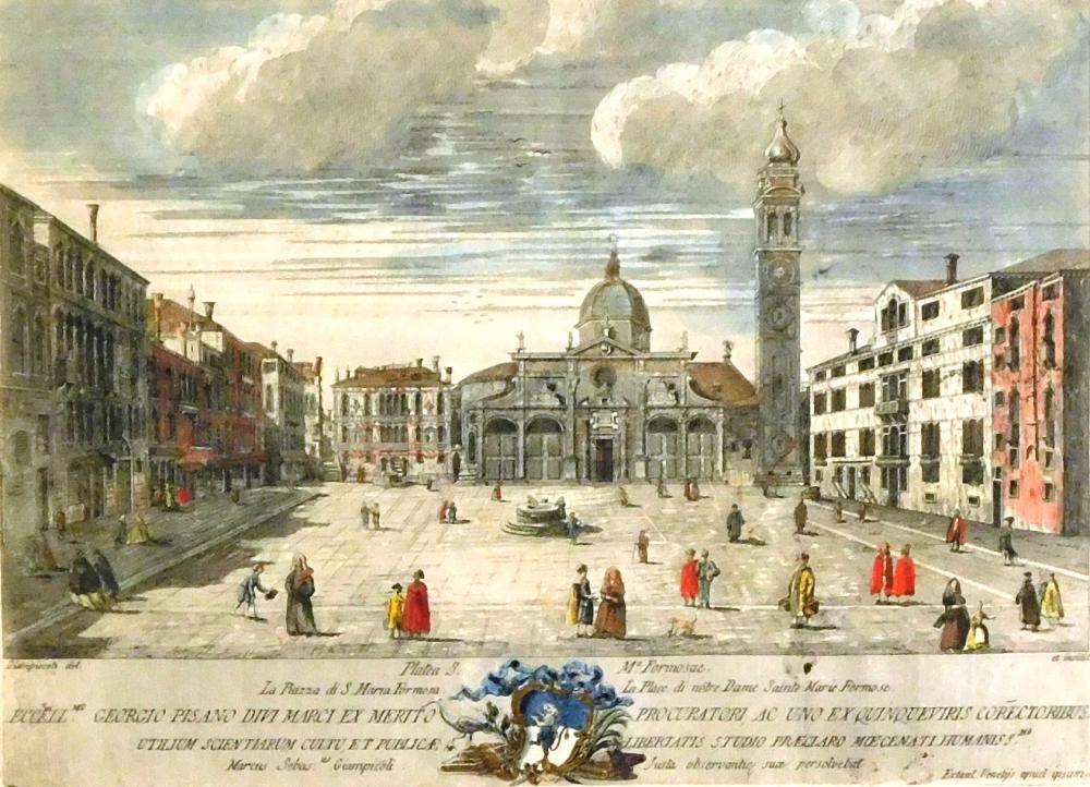 Appraisal: Marco Sebastiano Giampiccoli Italian - View of Venice- Piazza di